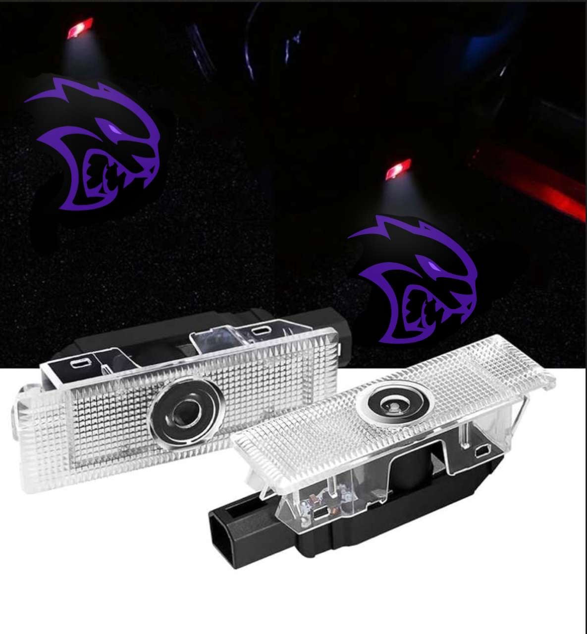 2X LED Hellcat Challenger/ Charger Door Projector Lights/ puddle Lights