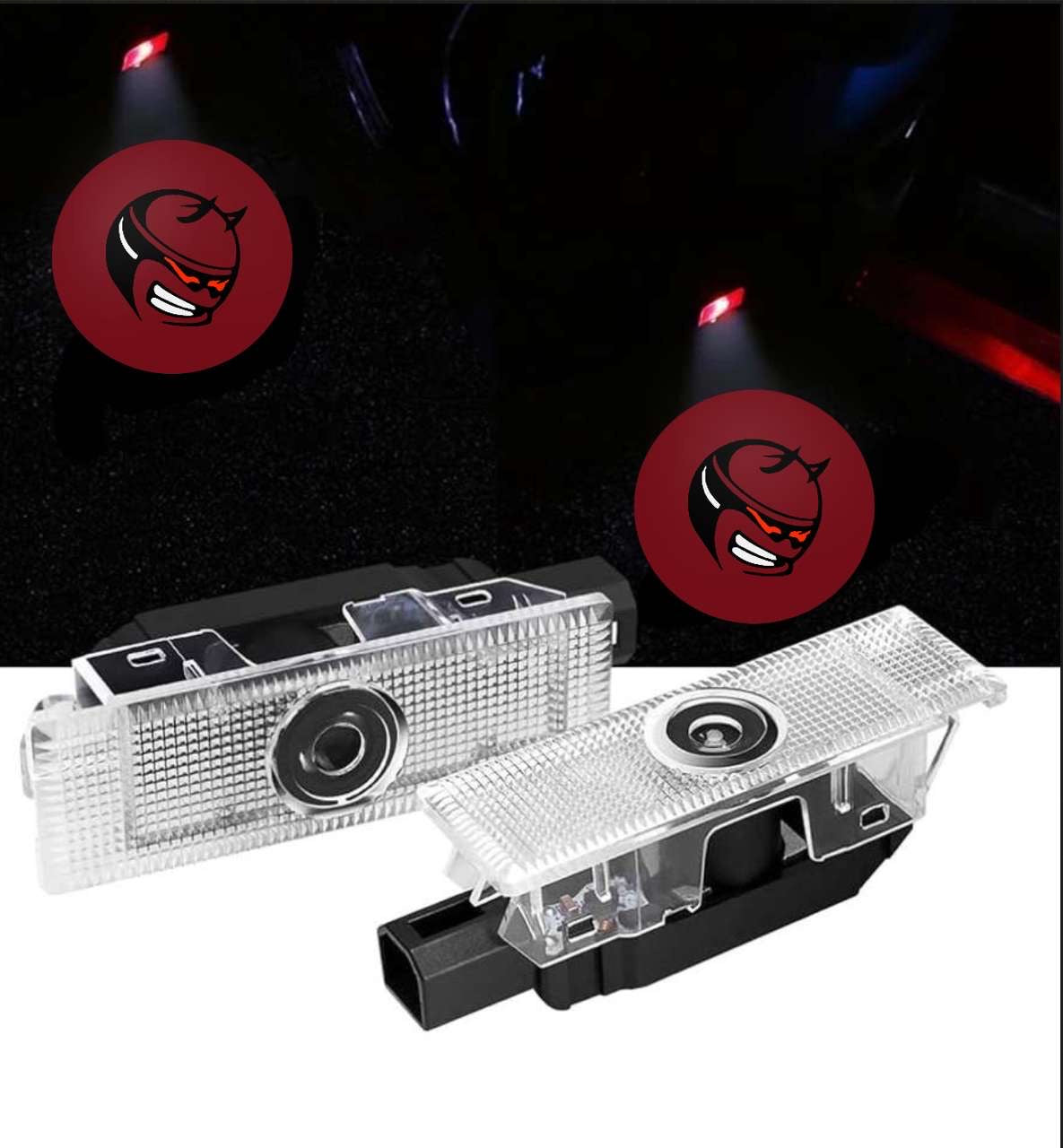 2X LED SCAT Head Challenger/ Charger  Door Projector Lights/ puddle Lights