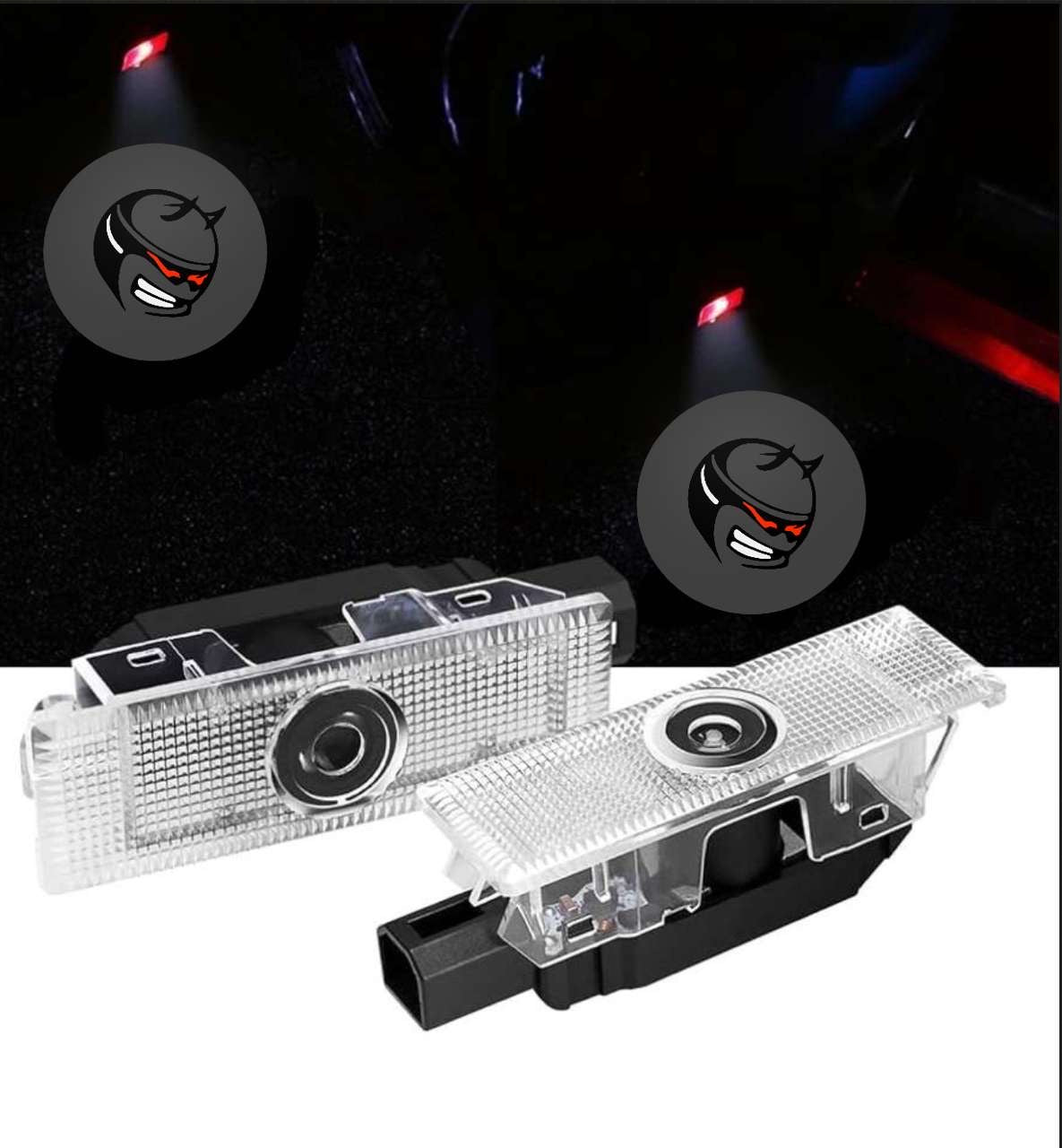 2X LED SCAT Head Challenger/ Charger  Door Projector Lights/ puddle Lights