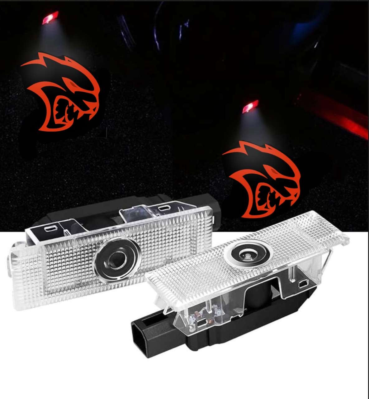 2X LED Hellcat Challenger/ Charger  Door Projector Lights/ puddle Lights