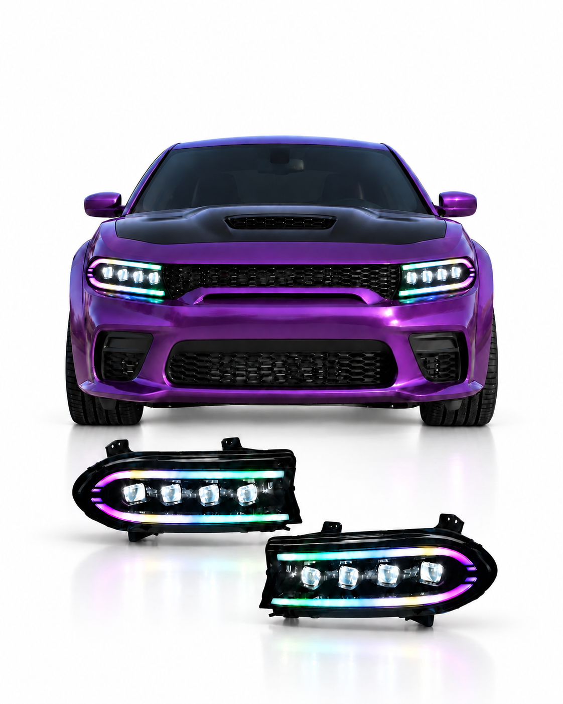 2015–2023 Dodge Charger Jewel Eye RGB Flow Series Headlights