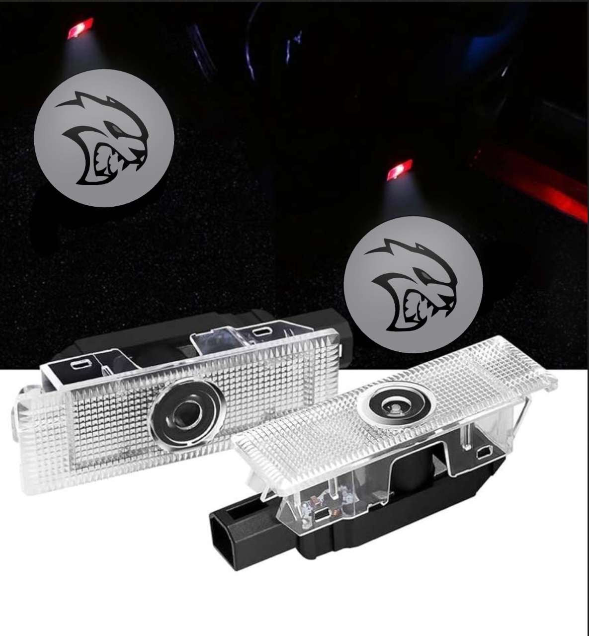 2X LED Hellcat Challenger/ Charger  Door Projector Lights/ puddle Lights