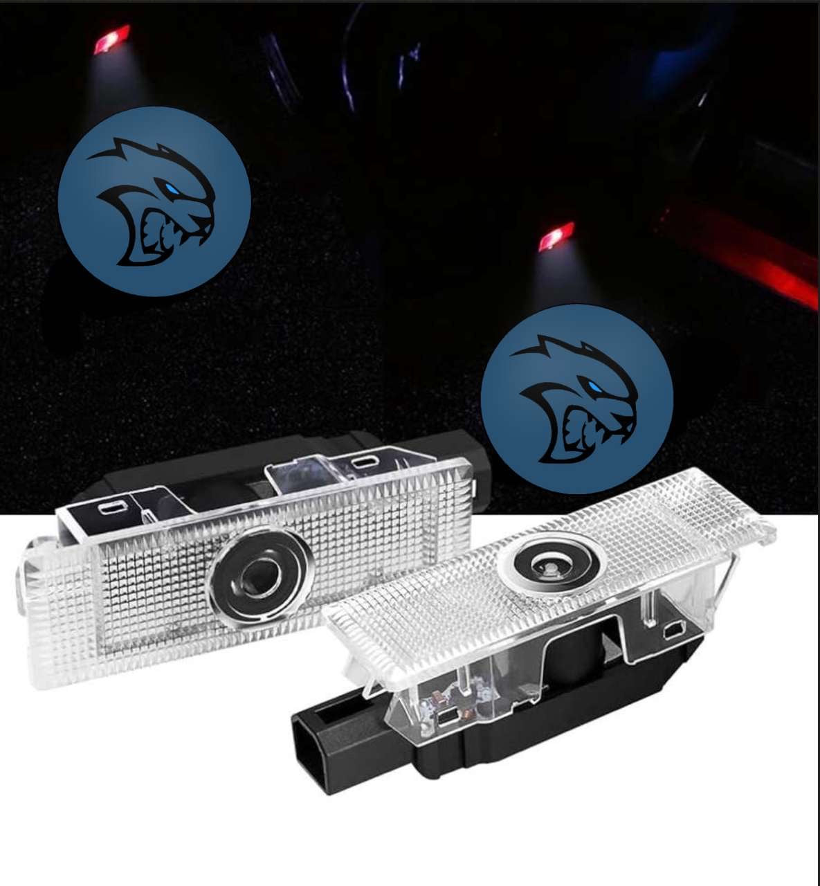 2X LED Hellcat Challenger/ Charger  Door Projector Lights/ puddle Lights