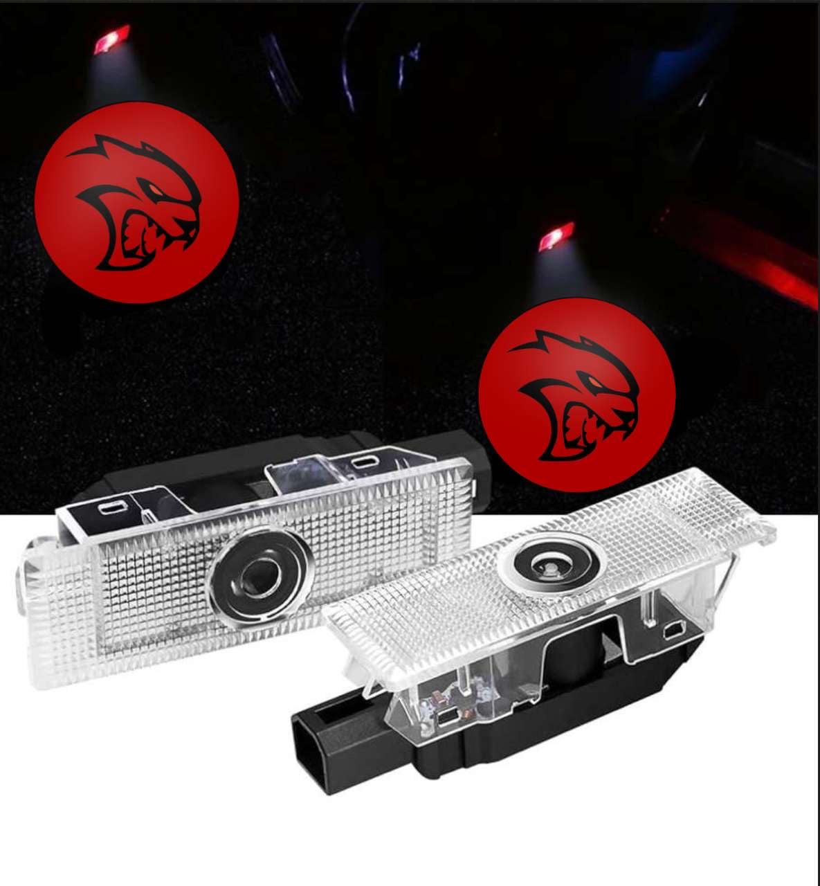 2X LED Hellcat Challenger/ Charger  Door Projector Lights/ puddle Lights