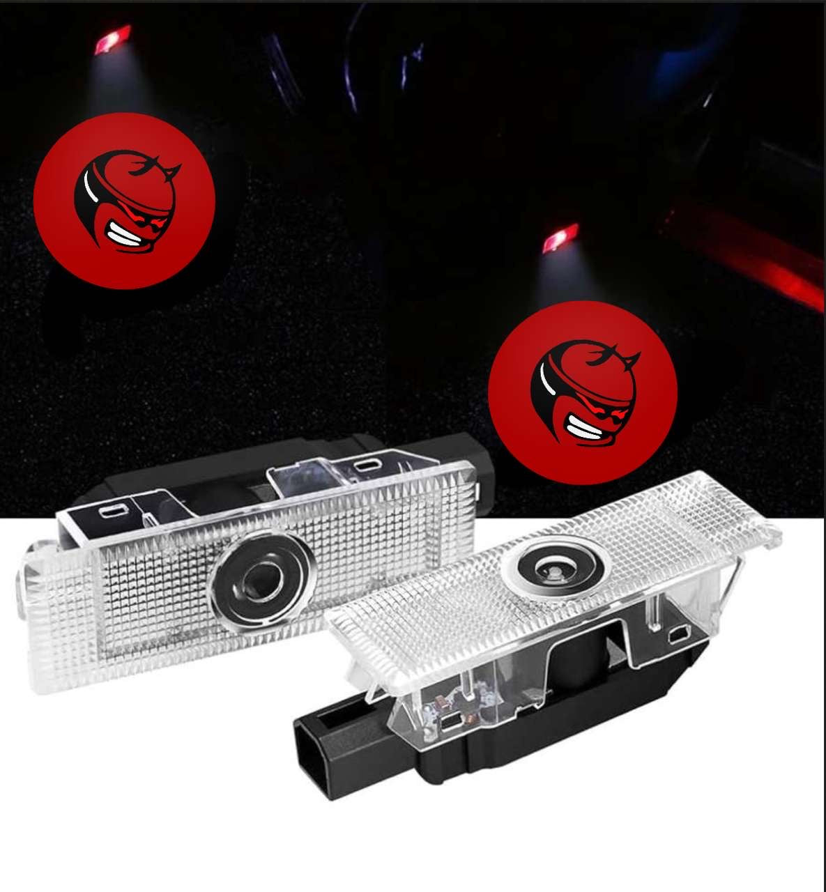 2X LED SCAT Head Challenger/ Charger  Door Projector Lights/ puddle Lights