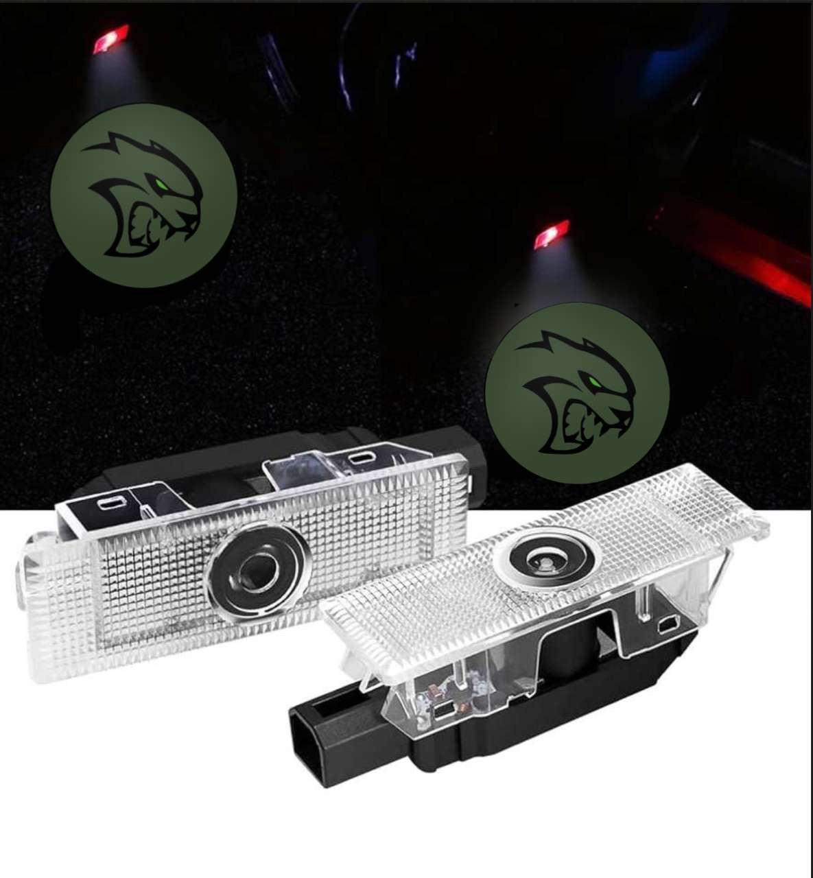 2X LED Hellcat Challenger/ Charger  Door Projector Lights/ puddle Lights