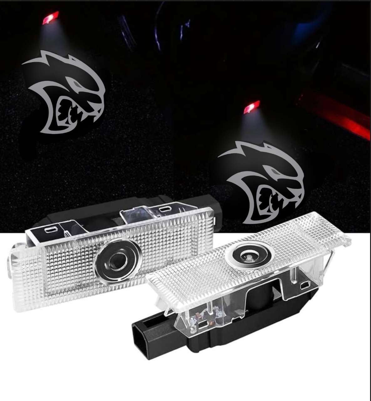 2X LED Hellcat Challenger/ Charger  Door Projector Lights/ puddle Lights