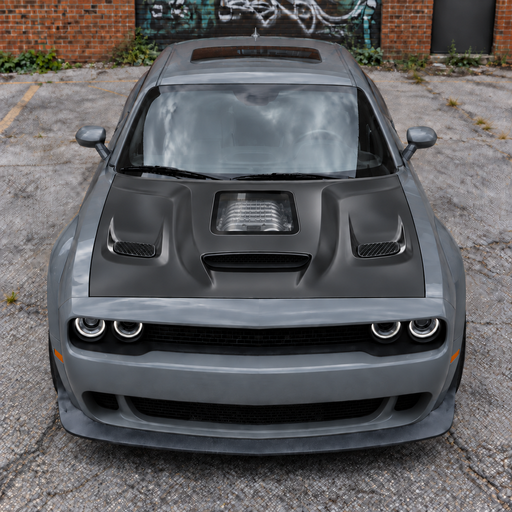challenger hellcat see-through hood 2008-2023