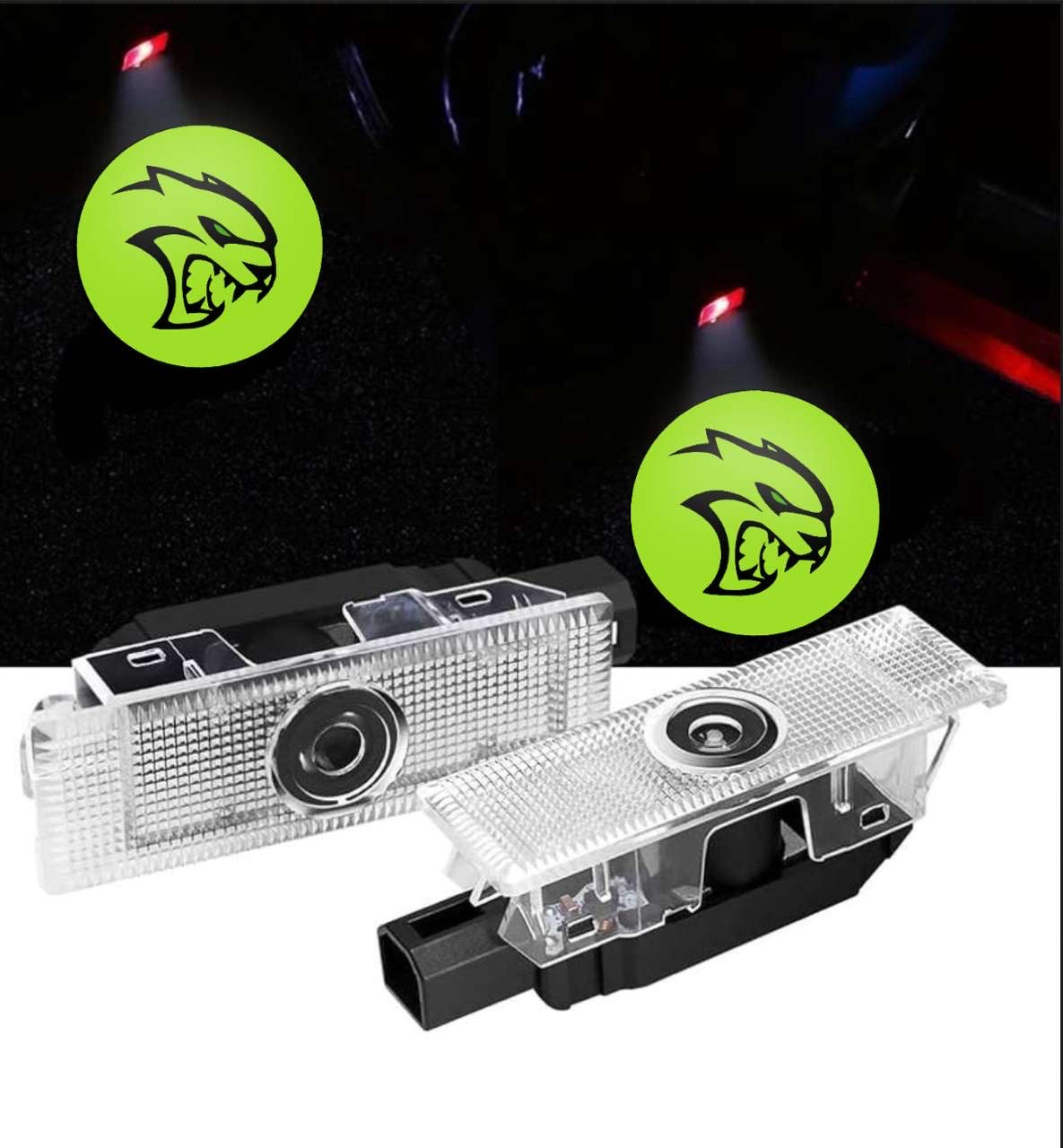 2X LED Hellcat Challenger/ Charger  Door Projector Lights/ puddle Lights