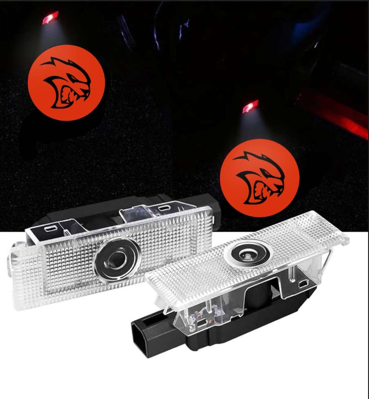 2X LED Hellcat Challenger/ Charger  Door Projector Lights/ puddle Lights