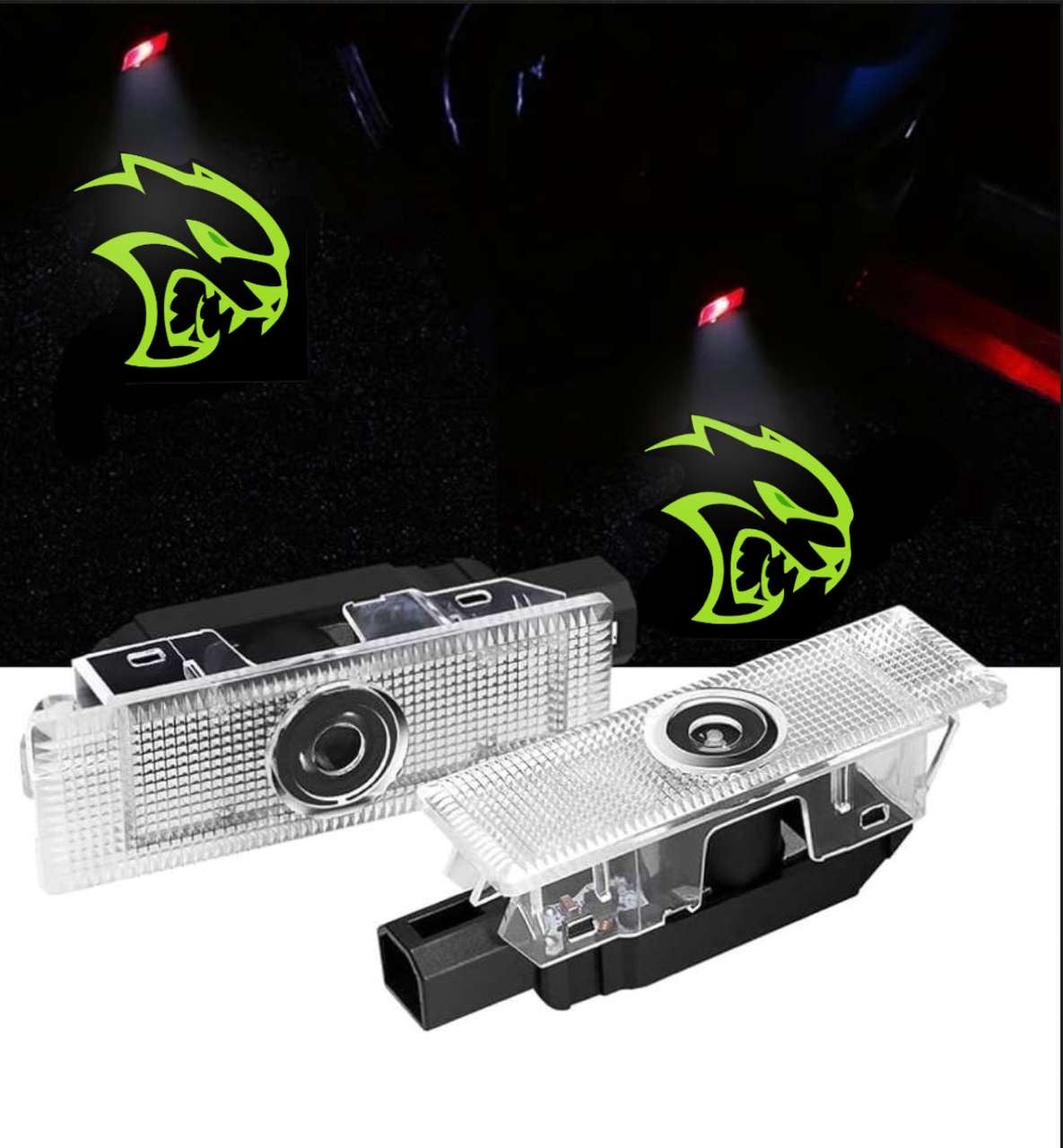 2X LED Hellcat Challenger/ Charger  Door Projector Lights/ puddle Lights