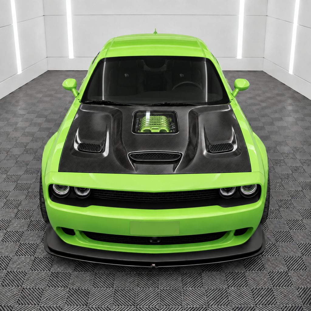 challenger hellcat see-through hood 2008-2023
